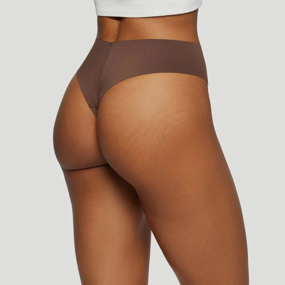 Tanga taille haute marron (Lot de 3)