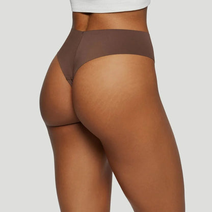 Tanga taille haute marron (Lot de 3)