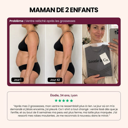 Avis d'Élodie, 34 ans, Lyon, maman de deux enfants, sur le T-shirt sculptant 3D